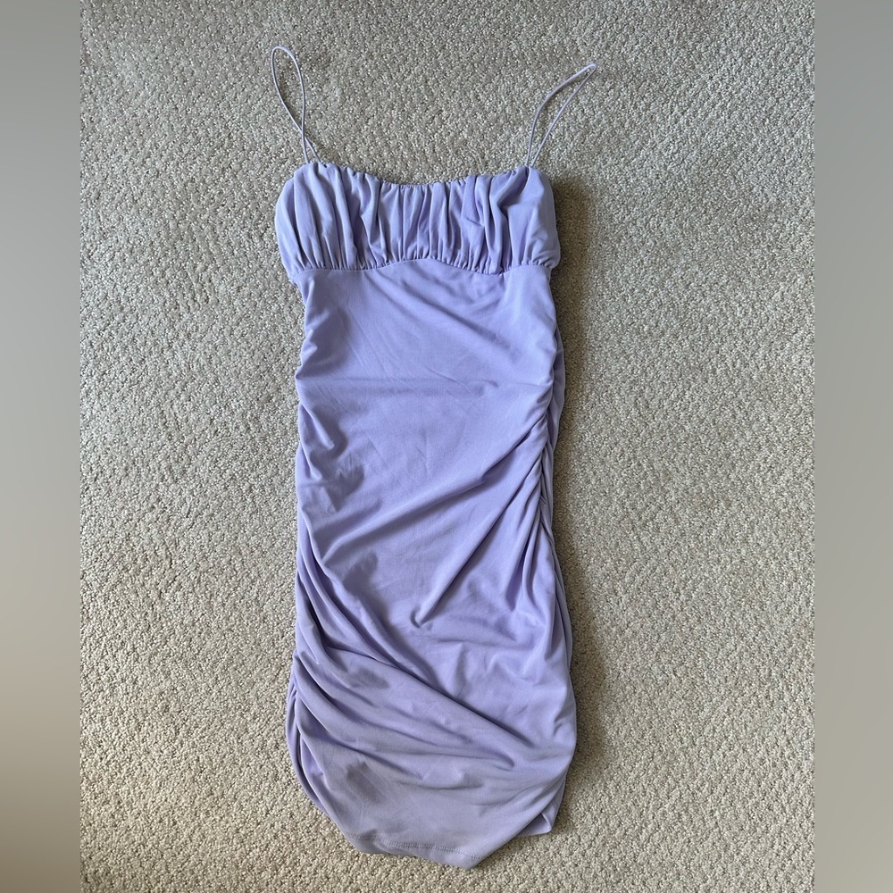 Purple Ruched Bodycon Dress